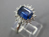 ESTATE WIDE 2.21CT DIAMOND & AAA SAPPHIRE PLATINUM FLOWER ENGAGEMENT RING #26327