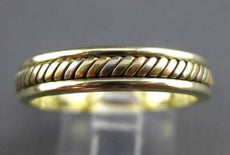 ANTIQUE WIDE 14KT WHITE & YELLOW GOLD ROPE WEDDING ANNIVERSARY RING 4mm #23539