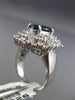 ESTATE LARGE 6.06CT DIAMOND & SAPPHIRE 18KT WHITE GOLD MULTI HALO COCKTAIL RING