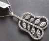ESTATE LARGE 2.07CT DIAMOND 18KT WHITE GOLD ROUND & MARQUISE EXOTIC PEAR PENDANT