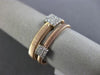 ESTATE WIDE .18CT DIAMOND 14K WHITE & ROSE GOLD 3D SQUARE MESH FLEXIBLE FUN RING
