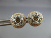 ESTATE .42CT DIAMOND 14K TRI COLOR GOLD HALO FOUR PRONG SEMI MOUNT STUD EARRINGS