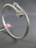 ESTATE LARGE .62CT DIAMOND 14K WHITE GOLD MESH WOVEN CRISS CROSS BANGLE BRACELET