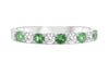 ESTATE .55CT DIAMOND & AAA TSAVORITE 14KT WHITE GOLD 3D WEDDING ANNIVERSARY RING