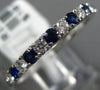 ESTATE .56CT DIAMOND & AAA SAPPHIRE 18KT WHITE GOLD 3D WEDDING ANNIVERSARY RING