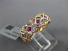 ESTATE .14CT DIAMOND & AAA RUBY 18KT WHITE & ROSE GOLD FILIGREE ANNIVERSARY RING