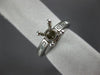 ESTATE .72CT ROUND & BAGUETTE CUT DIAMOND PLATINUM 3D SEMI MOUNT ENGAGEMENT RING
