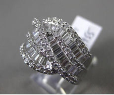 ESTATE WIDE 2.56CT DIAMOND 14KT WHITE GOLD 3D INFINITY WEDDING ANNIVERSARY RING