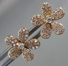 ESTATE .41CT ROUND DIAMOND 18KT ROSE GOLD 3D CLASSIC FLOWER LOVE STUD EARRINGS