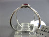 LARGE 1.12CT DIAMOND & AAA RUBY 14K WHITE GOLD 3D HALO CRISS CROSS INFINITY RING