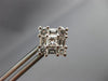 ESTATE LARGE 1.50CT DIAMOND 14KT WHITE GOLD CLASSIC CLUSTER STUD EARRINGS #1465