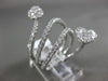 ESTATE EXTRA LARGE 1.49CT DIAMOND 18K WHITE GOLD MULTI ROW HEART PEAR SHAPE RING