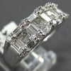ESTATE 1.10CT DIAMOND & SAPPHIRE 14KT WHITE GOLD ANNIVERSARY WEDDING RING #23462