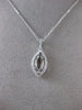 ESTATE .26CT DIAMOND 18KT WHITE GOLD 3D HALO FLOATING SEMI MOUNT PENDANT & CHAIN