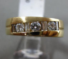 ESTATE .50CT DIAMOND 14KT YELLOW GOLD 3D MATTE & SHINY 7 STONE ANNIVERSARY RING
