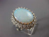 ANTIQUE LARGE 3.50CT OLD MINE DIAMOND & AAA OPAL 14K WHITE GOLD OVAL RING #22137