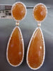 ESTATE LARGE 3.0CT DIAMOND & AAA ARAGONITE 14K ROSE GOLD OVAL TEAR DROP EARRINGS