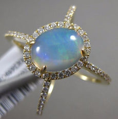 1.92CT DIAMOND & AAA AUSTRALIAN OPAL 14KT YELLOW GOLD FILIGREE CRISS CROSS RING