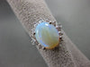 ANTIQUE LARGE 4.23CT DIAMOND & AAA OPAL 14KT WHITE GOLD OVAL CLUSTER RING #16119