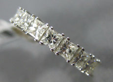 ESTATE 2.96CT PRINCESS DIAMOND 14KT WHITE GOLD 4 PRONG ETERNITY ANNIVERSARY RING
