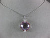 ESTATE LARGE 6.79CT DIAMOND AAA PINK TOPAZ & AMETHYST 14KT WHITE GOLD 3D PENDANT
