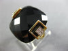 ESTATE LARGE 18.14CT DIAMOND & AAA EXTRA FACET ONYX 14KT YELLOW GOLD SQUARE RING