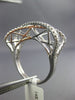 ESTATE LARGE .45CT ROUND CUT DIAMOND 14KT WHITE GOLD 3D CLASSIC X LOVE FUN RING