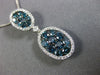 ESTATE LARGE 2.03CT WHITE & BLUE DIAMOND 14KT WHITE GOLD OVAL TEAR DROP PENDANT