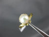 ESTATE .15CT DIAMOND & AAA SOUTH SEA PEARL 14KT YELLOW GOLD SOLITAIRE RING #2194