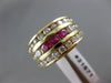ESTATE WIDE 1.90CT DIAMOND & AAA RUBY 14KT YELLOW GOLD 3D COCKTAIL RING #21571
