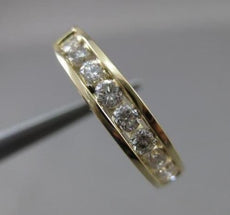 ESTATE .72CT DIAMOND 14K YELLOW GOLD NINE STONE CHANNEL ANNIVERSARY RING #20727
