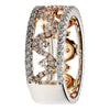 ESTATE WIDE 1.05CT DIAMOND 18KT WHITE & ROSE GOLD SWIRL ETOILE ANNIVERSARY RING