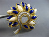 ANTIQUE LARGE .28CT MULTI GEM 18KT TWO TONE GOLD FLOWER LEAF PEACOCK BROOCH PIN