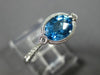 ESTATE 1.73CT DIAMOND & AAA BLUE TOPAZ 14KT WHITE GOLD FILIGREE SEMI BEZEL RING