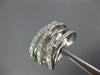 ESTATE LARGE .80CT DIAMOND 14KT WHITE GOLD 3D CLASSIC MULTI ROW FUN RING #17875