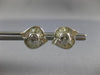 ESTATE .88CT WHITE & FANCY YELLOW DIAMOND 18KT WHITE GOLD EVIL EYE STUD EARRINGS