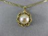 ANTIQUE AAA SOUTH SEA PEARL 14KT YELLOW GOLD 3D OPEN FILIGREE PENDANT #20535