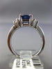 ESTATE 1.97CT DIAMOND & SAPPHIRE 14KT WHITE GOLD OVAL 3D 3 STONE ENGAGEMENT RING