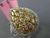ESTATE LARGE 1.99CT WHITE & FANCY YELLOW DIAMOND 18KT TWO TONE GOLD 3D PEAR RING