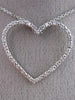 ESTATE .28CT DIAMOND 14K WHITE GOLD 3D OPEN HEART ETERNITY LOVE PENDANT W/ CHAIN