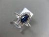 ESTATE .85CT DIAMOND & AAA MARQUISE SAPPHIRE 14K WHITE GOLD HALO ENGAGEMENT RING