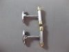 ESTATE LARGE 14K WHITE & YELLOW GOLD ITALIAN RECTANGULAR BAR CUFF LINKS #21201