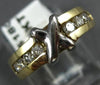 ESTATE .35CT DIAMOND 14KT WHITE & YELLOW GOLD 3D "X" DESIGN COCKTAIL RING #5180