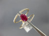 ESTATE LARGE 1.25CT ROUND DIAMOND & AAA OVAL CUT RUBY 14KT ROSE GOLD 3D FUN RING