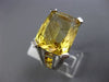 LARGE 15.62CT DIAMOND & AAA CITRINE 14KT WHITE GOLD 3D SQUARE FILIGREE FUN RING
