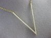ESTATE LARGE .50CT DIAMOND 18KT YELLOW GOLD 3D PAVE CLASSIC V SHAPE NECKLACE