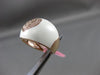 ESTATE WIDE .20CT DIAMOND 14KT ROSE GOLD ETOILE ITALIAN HEART ENAMEL FUN RING