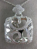 ESTATE LARGE .77CT DIAMOND 14K WHITE GOLD 3D SQUARE FOUR CLOVER FILIGREE PENDANT