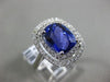 ESTATE LARGE 5.03CT DIAMOND & AAA TANZANITE 18KT WHITE GOLD HALO ENGAGEMENT RING