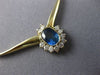 ESTATE 1.10CT DIAMOND & AAA SAPPHIRE 14KT YELLOW GOLD 3D FLOWER NECKLACE #13011
